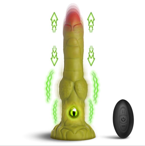 CREATURE COCK EYEGOR THRUSTING VIBRATING SILICONE DILDO - XRAH778