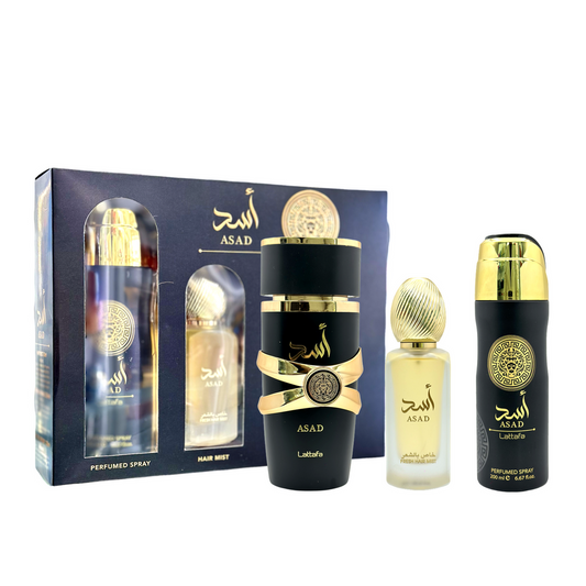 LATTAFA ASAD 3PC SET, MEN'S GIFT SET, EDP