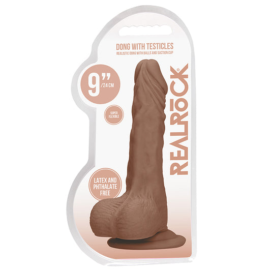 RealRock Realistic 9 in. Dildo With Balls and Suction Cup