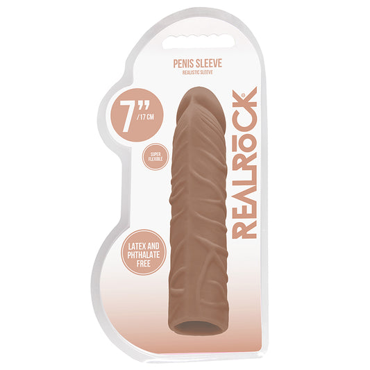 RealRock Realistic Veiny 7 in. Penis Sleeve Extender