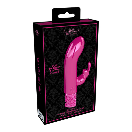 Shots Royal Gems Dazzling Rechargeable Silicone Miniature Rabbit Vibrator