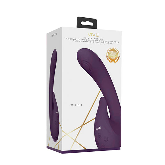 VIVE MIKI RECHARGEABLE PULSE WAVE & FLICKERING DUAL STIMULATION G-SPOT VIBRATOR