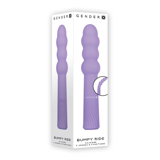 Gender X Bumpy Ride Rechargeable Flexible Silicone Beaded Vibrator Purple