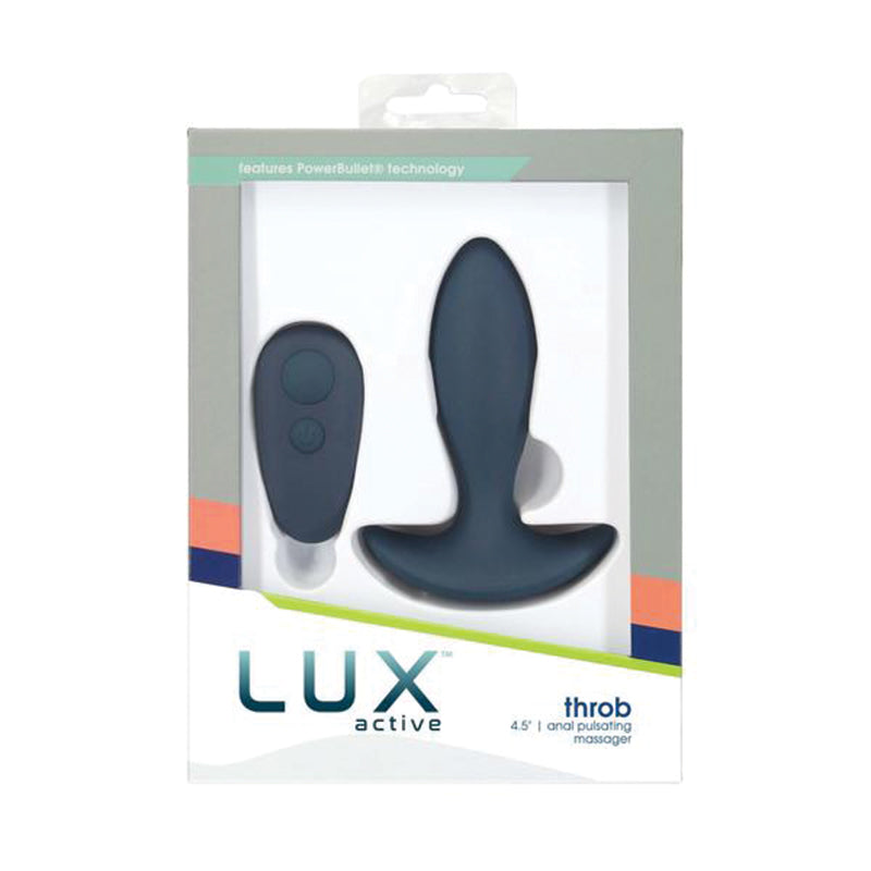 Lux Active Throb 4.5 in. Anal Pulsating Silicone Massager Black