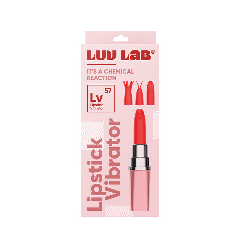 Luv Inc Lv57 Lipstick Vibrator Rechargeable Silicone Discreet Bullet with 3 Attachments