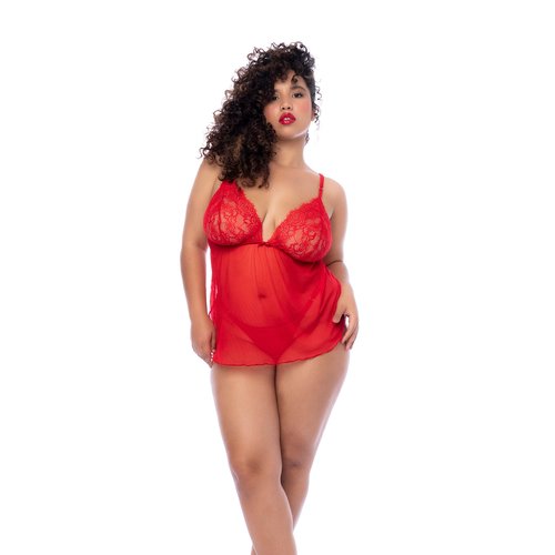 The perfect mix of simplicity and romanticism. Babydoll in eyelash lace and stretch mesh c