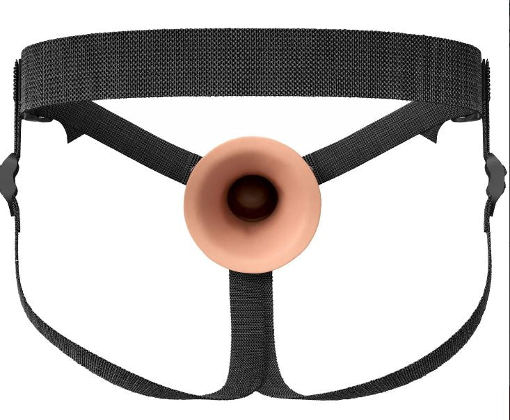 FANTASY X-TENSIONS ELITE 7IN SILICONE HOLLOW STRAP-ON DUAL DENSITY - LIGHT - PD415921
