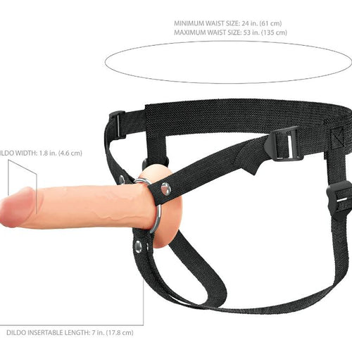 FANTASY X-TENSIONS ELITE 7IN SILICONE HOLLOW STRAP-ON DUAL DENSITY - LIGHT - PD415921
