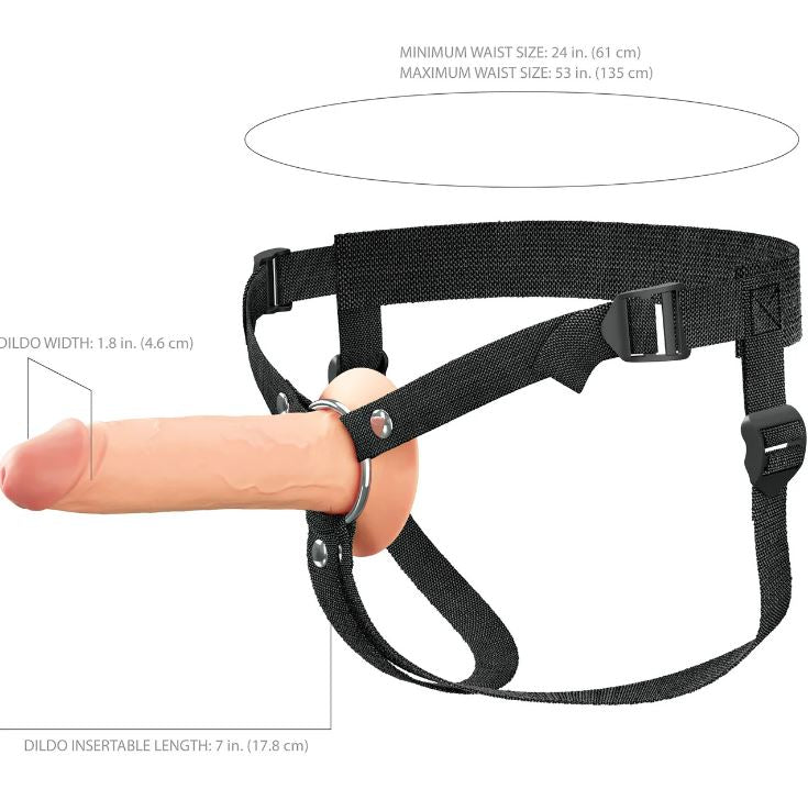 FANTASY X-TENSIONS ELITE 7IN SILICONE HOLLOW STRAP-ON DUAL DENSITY - LIGHT - PD415921