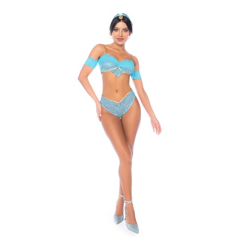 This seductive and playful Arabian Night fantasy princess two-piece set features a top wit