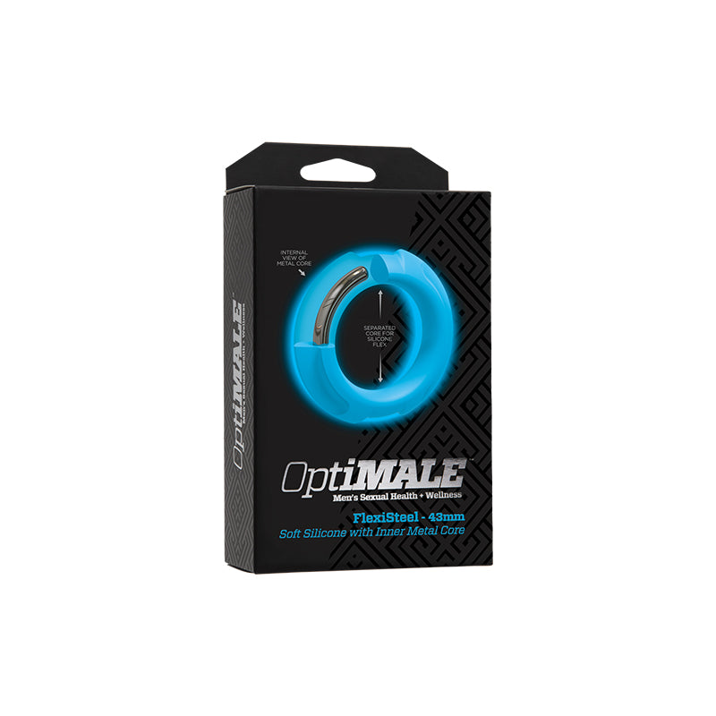 OptiMALE FlexiSteel Silicone, Metal Core Cock Ring 43 mm