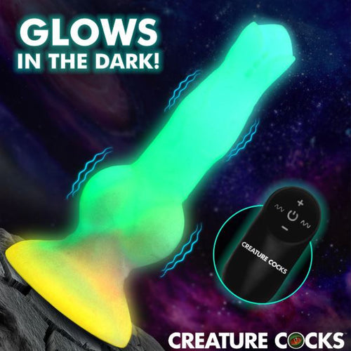 CREATURE COCK ASTRO COCK VIBRATING GLOW IN THE DARK SILIC/DILDO - XRAH809