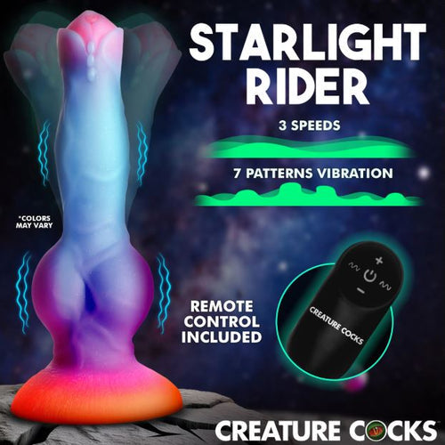 CREATURE COCK ASTRO COCK VIBRATING GLOW IN THE DARK SILIC/DILDO - XRAH809