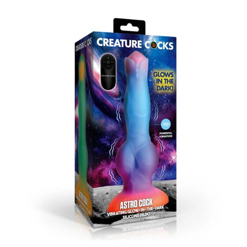 CREATURE COCK ASTRO COCK VIBRATING GLOW IN THE DARK SILIC/DILDO - XRAH809