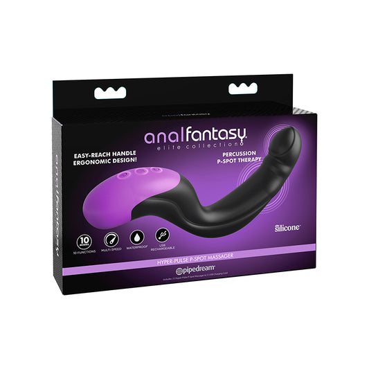 Pipedream Anal Fantasy Elite Collection Rechargeable Silicone Hyper-Pulse P-Spot Massager Black