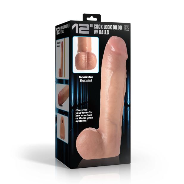 COCK LOCK DILDO W/BALLS 12 " - XRAH811