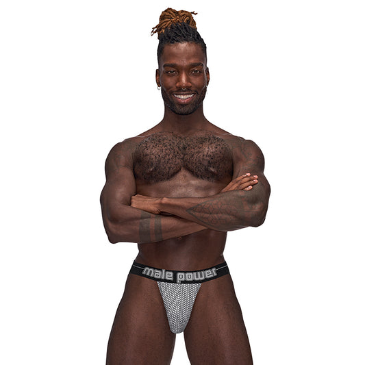 Male Power Sexagon Strappy Ring Jock Gray L/XL