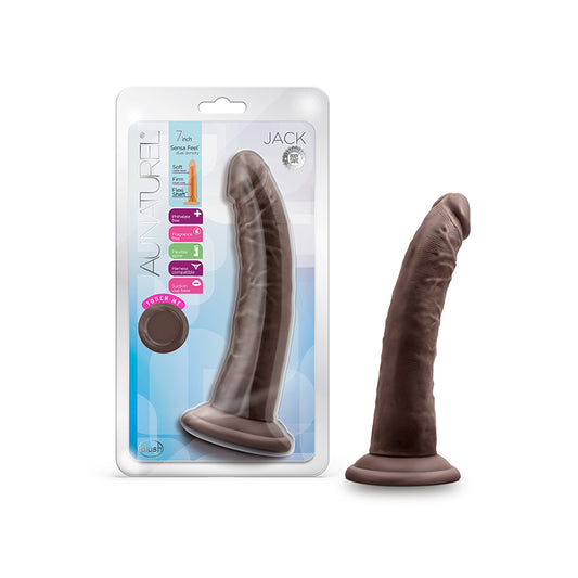 Blush Au Naturel Jack 7 in. Posable Dual Density Dildo with Suction Cup Brown