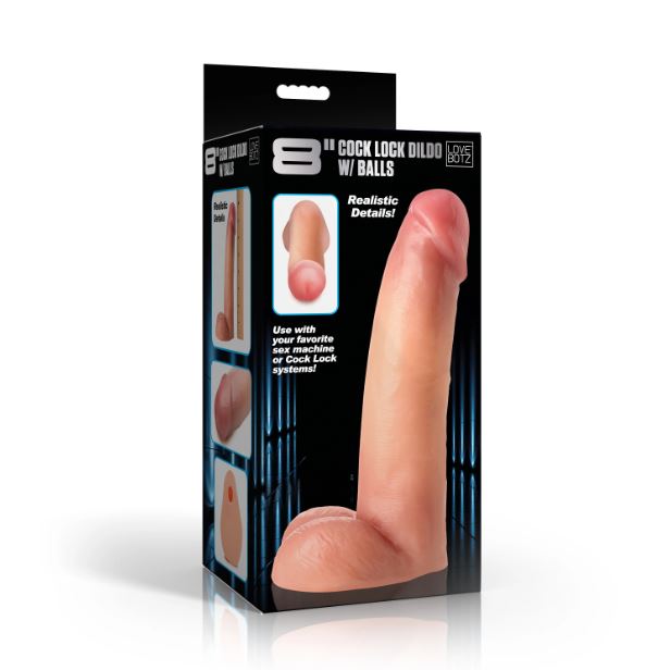 COCK LOCK DILDO W/BALLS 8 " - XRAH813