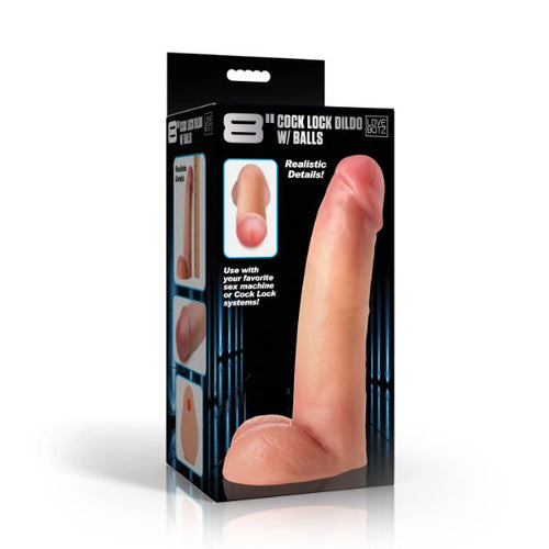 COCK LOCK DILDO W/BALLS 8 " - XRAH813