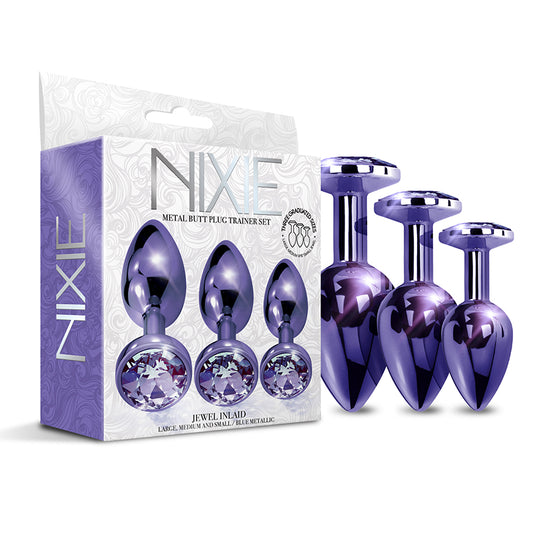 Nixie Metal Butt Plug??íTrainer??íSet 3-Piece Purple Metallic