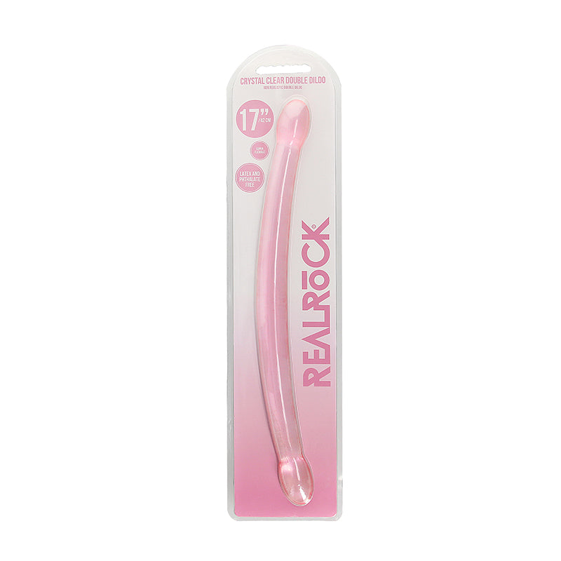 RealRock Crystal Clear Non-Realistic 17 in. Double Dildo