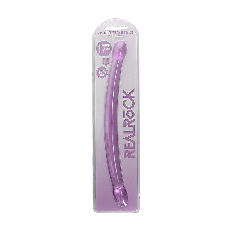 RealRock Crystal Clear Non-Realistic 17 in. Double Dildo