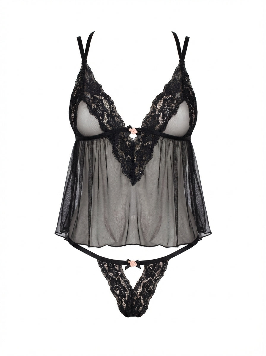 Sheer Madness Babydoll Set - 81681     00101