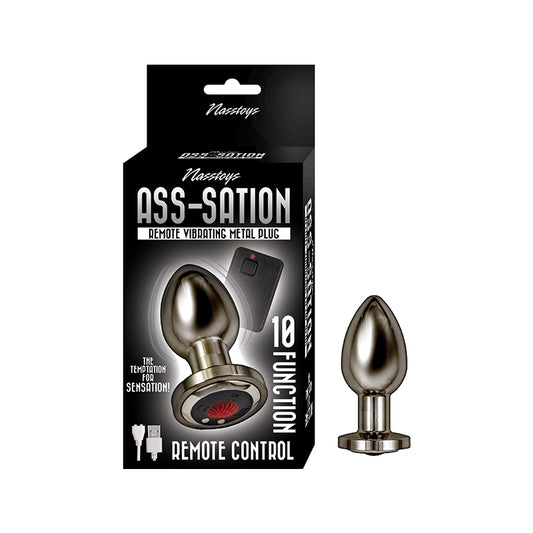 Ass-Sation Remote Vibrating Metal Plug Silver