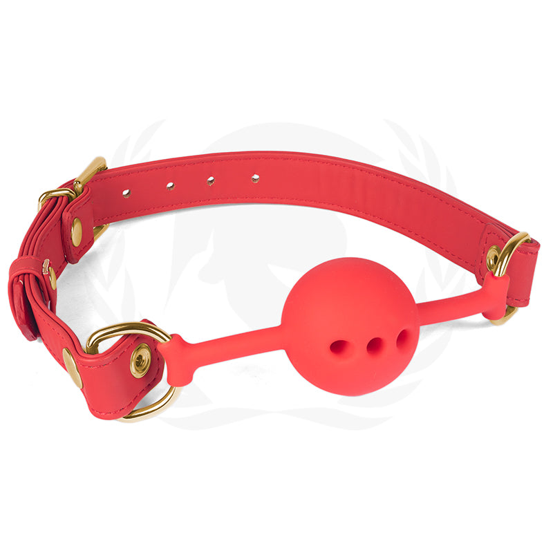 Spartacus 46 mm Red Silicone Ball Gag With PU Strap