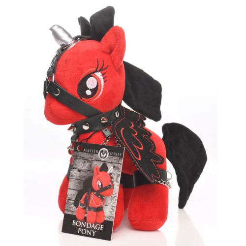 MASTER SERIES SCARLET CHAINTHEART BONDAGE PONY PONY RED - XRAH821RED