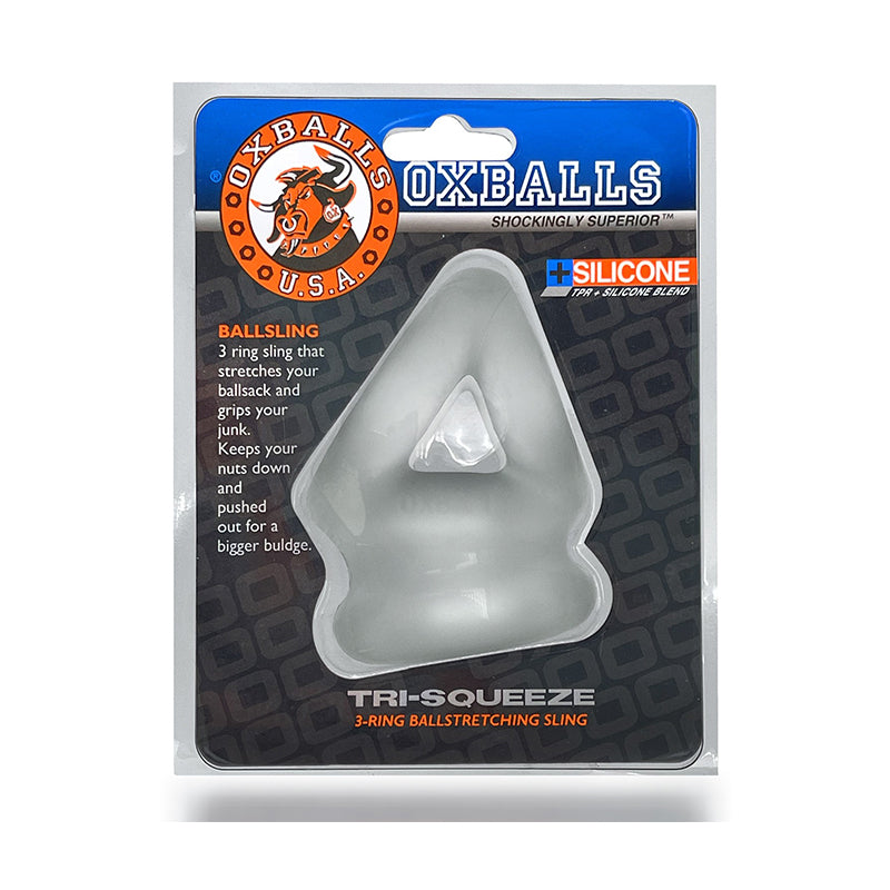 Oxballs Tri-Squeeze Cocksling and Ballstretcher Clear Ice