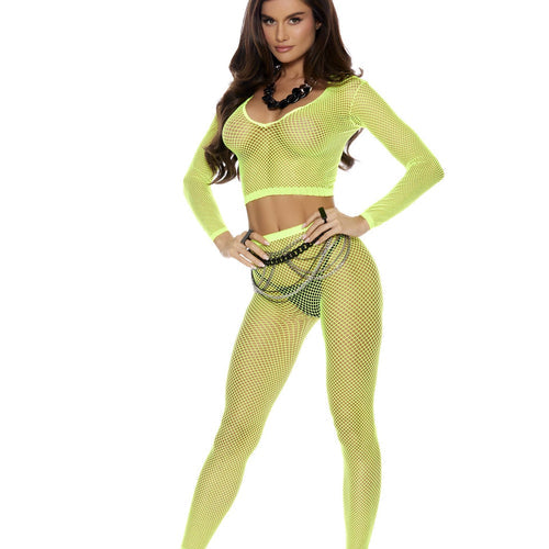 LONG SLEEVE DIAMOND NET TOP - ELM82489