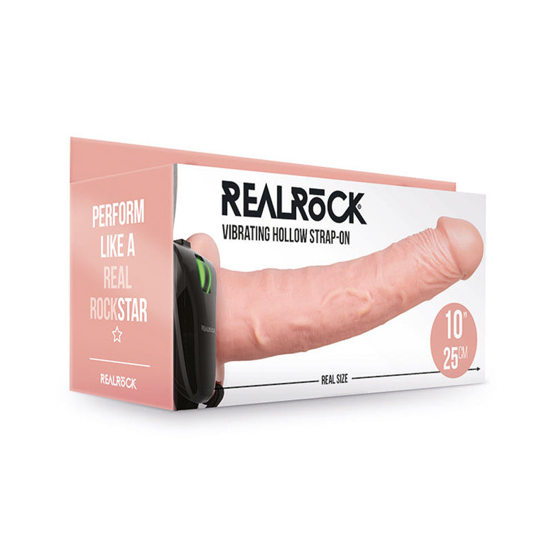 RealRock Realistic 10 in. Vibrating Hollow Strap-On