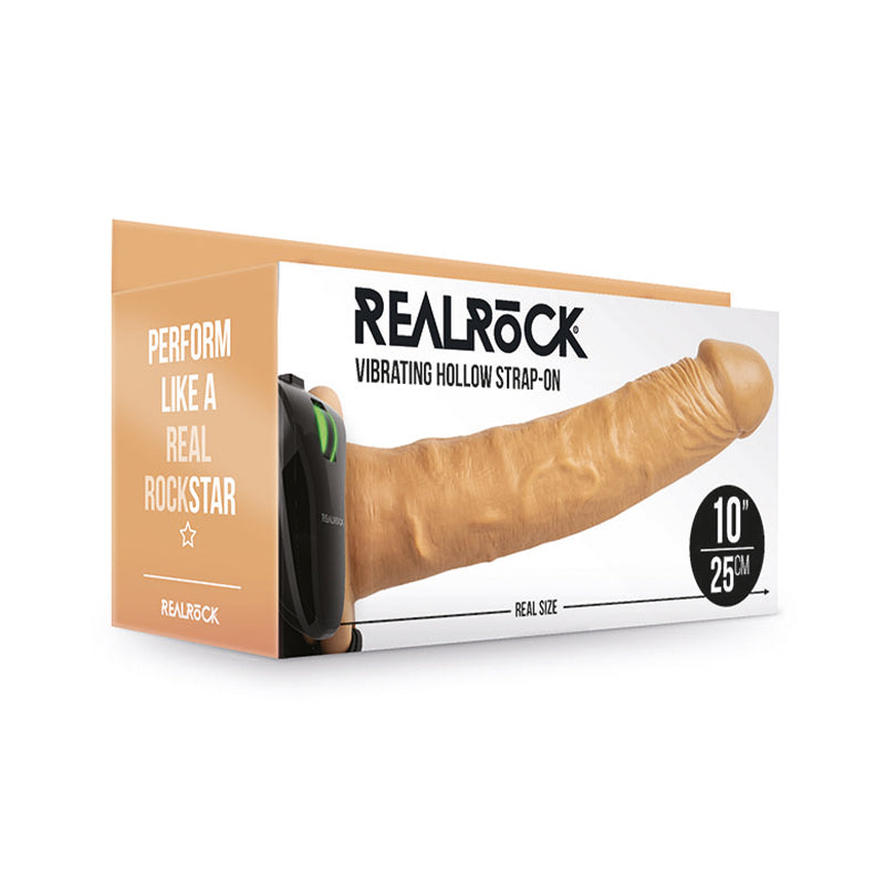 RealRock Realistic 10 in. Vibrating Hollow Strap-On