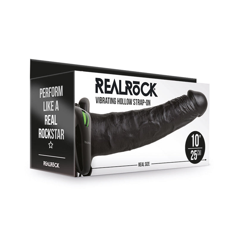 RealRock Realistic 10 in. Vibrating Hollow Strap-On