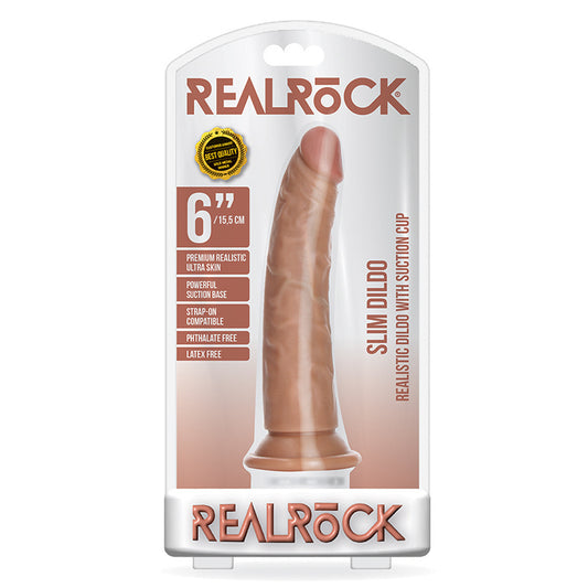 RealRock Realistic 6 in. Slim Dildo With Suction Cup