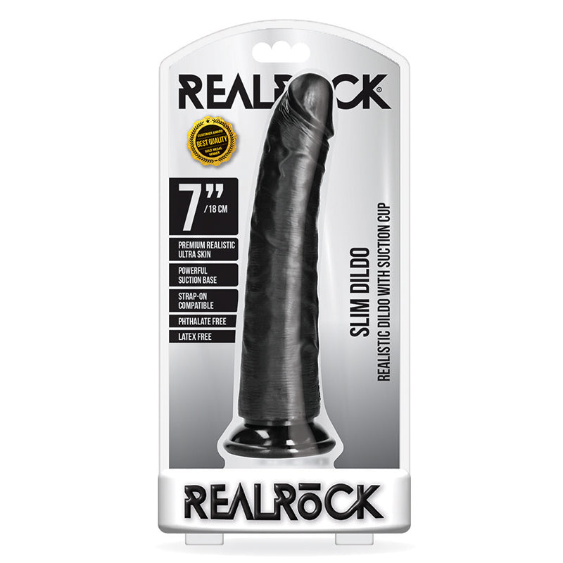 RealRock Realistic 7 in. Slim Dildo With Suction Cup