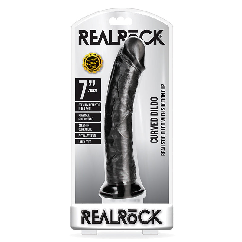 RealRock Realistic 7 in. Curved Dildo With Suction Cup