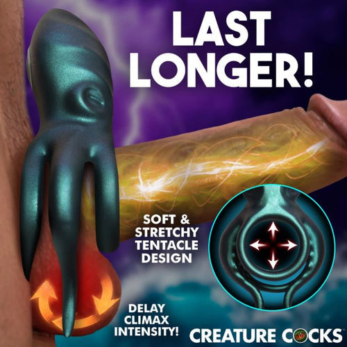OCTO GRIP VIBRATING SILICONE COCK RING - XRAH826