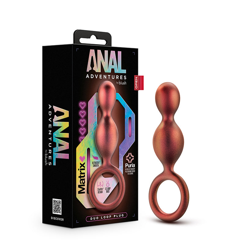 Anal Adventures Matrix Silicone Duo Loop Plug Copper