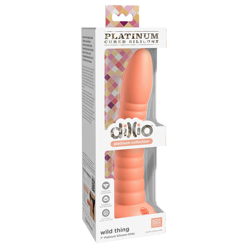 Dillio Platinum Collection Wild Thing 7 in. Silicone Dildo Peach