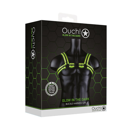 Ouch! Glow in the Dark Buckle Harness Neon Green