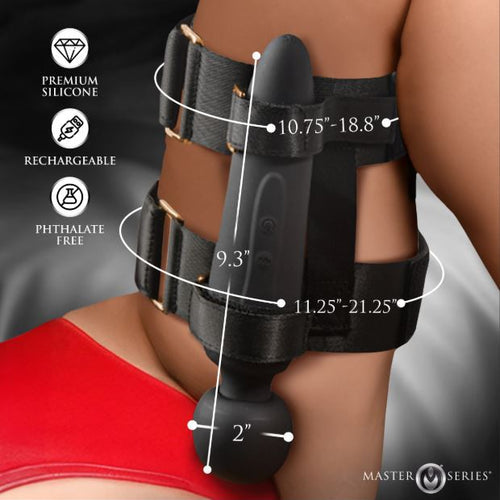MASTER FORCED ORGASM THIGH STRAP WAND SET - XRAH844