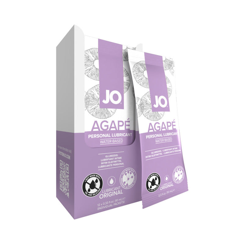 Jo H2O Agape Lubricant Foils 12-Piece Display 0.34 oz.