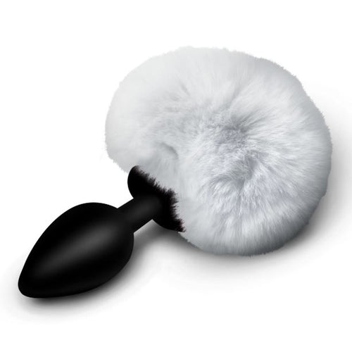 TAILZ FLUFFY BUNNY TAIL SILICONE PLUG WHITE - XRAH843WHITE