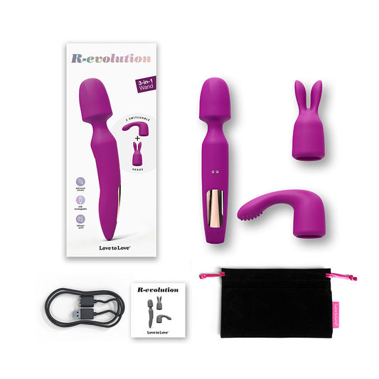 Love to Love R-evolution Rechargeable 3-in-1 Wand Vibrator