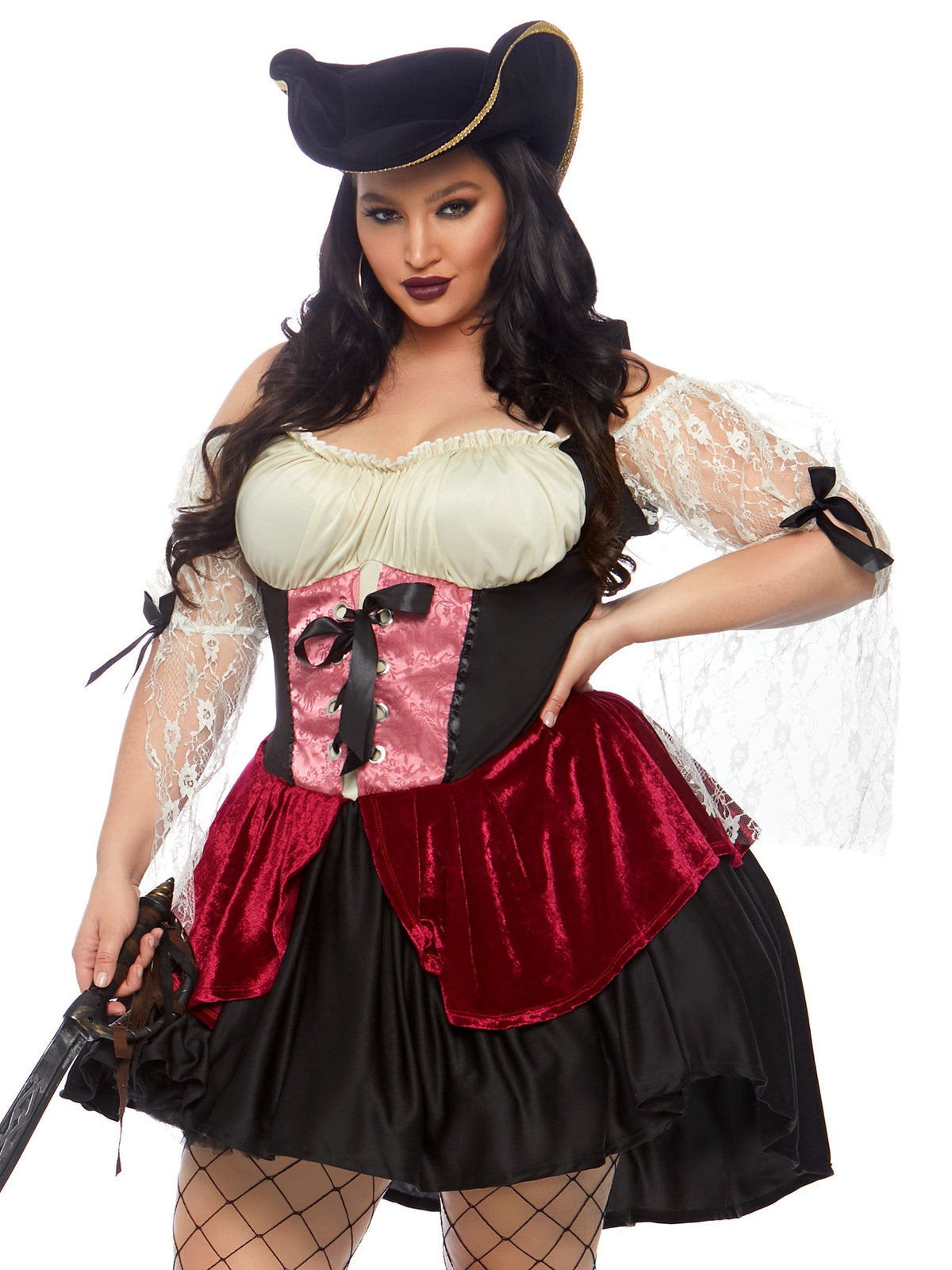 Plus Wicked Waters Wench Costume - 85157X    00108