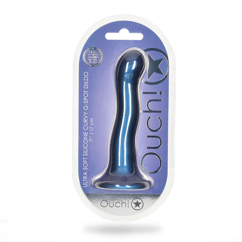 Shots Ouch! Ultra Soft Silicone 7 in. Curvy G-Spot Dildo