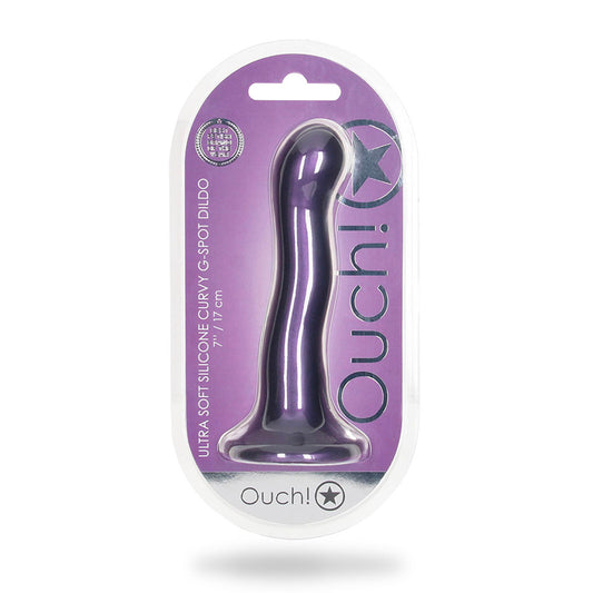 Shots Ouch! Ultra Soft Silicone 7 in. Curvy G-Spot Dildo